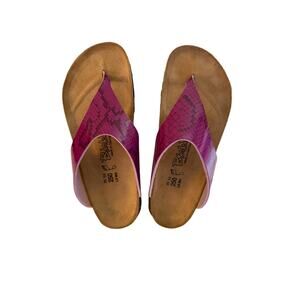 Birki's by Birkenstock Purple Snake Print Thong Sandals UE 39 US Womens 8 Slide